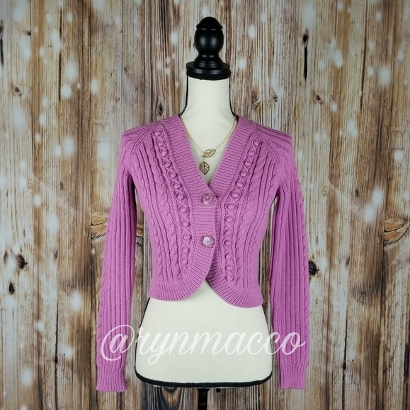 Emma James Sweaters - Emma James | Pink Ribbed Buttoned Cropped Sweater